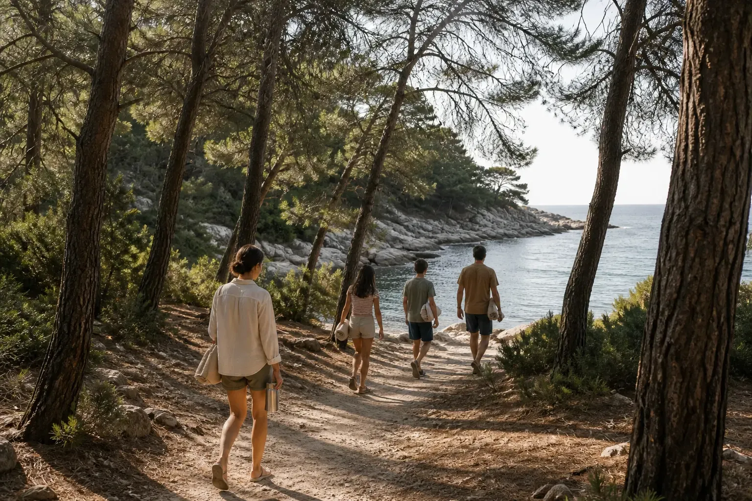 A la cala, andando
